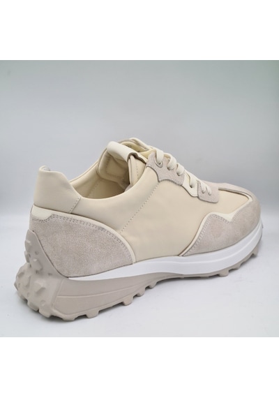 Libero 4821 Antik Süet - Kemik Hakiki Deri Erkek Sneaker Beyaz