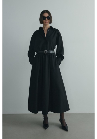 Suud Collection Siyah Camila Kloş Etek