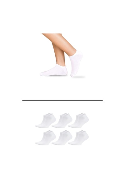 Asden Bambu Kadın Patik Çorap Beyaz 12'li, Dikişsiz, Soft Yıkamalı, Premium 6 Çift Beyaz Patik