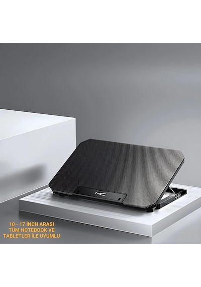 Polham Hızı Ayarlanabilir Laptop Soğutucu Notebook Standı - 4 Kademeli Yükseklik Ayarlı, 2 Usb Girişli Stand