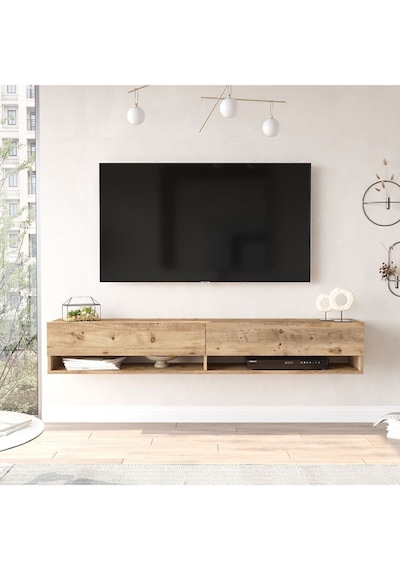 Aven Tv Ünitesi Tv Sehpası Kapaklı Raflı 180cm Çam Ave9-a Atlantik Çam Aven Tv Ünitesi Tv Sehpası Kapaklı Raflı 180cm Çam Ave9-a Atlantik Çam