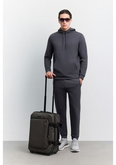 Avva Erkek Antrasit Kapüşonlu Kolay Ütülenebilir İnterlok Regular Fit Sweatshirt B001034
