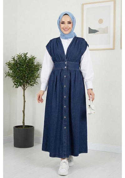 Hb Harma Time Butik Kadın V Yaka Düğmeli Koyu Kot Mavi Jile Koyu Mavi Hb Harma Time Butik Kadın V Yaka Düğmeli Koyu Kot Mavi Jile Koyu Mavi