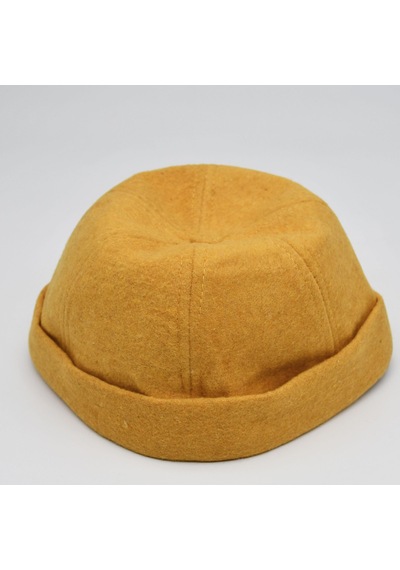 Şapkadan Etnik Desen Kısa Docker Şapka Vintage Cap Kasket Sarı