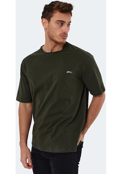 Slazenger KAISER IN Oversize Erkek Oversıze Koyu Yeşil Tişört