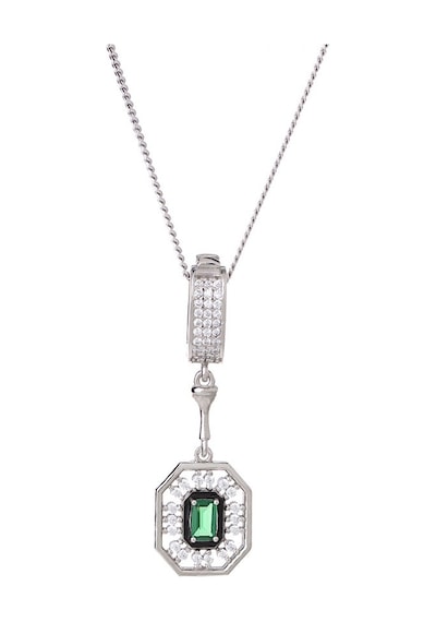 3-5 Mm Baget Yeşil Zirkon Taşlı 925 Ayar Gümüş Kadın Kolye Gümüş - Rodyum