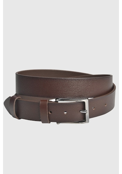 Deepsea Erkek Kahve Hakiki Deri Klasik Kemer 3,5 Cm Kumaş Pantolon Kemeri 2502635 Kahve