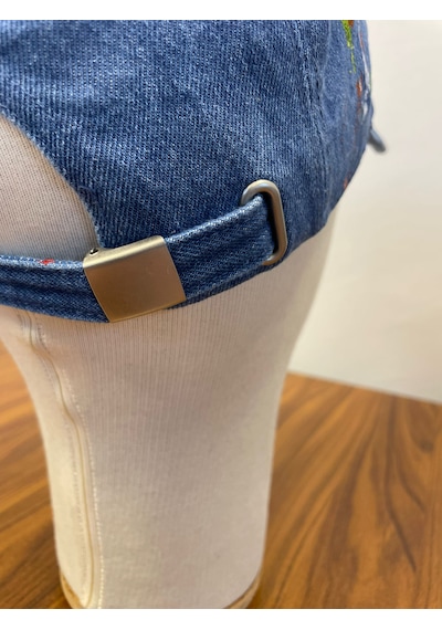 Jean Denim Kot Kumaş Vintage Unisex Cap Şapka Lacivert - Indigo