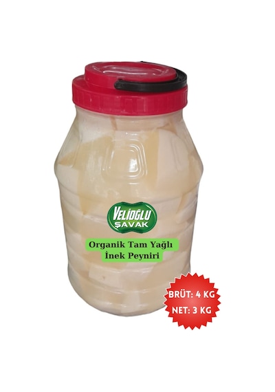 Velioğlu Şavak Tam Yağlı Organik Salamura İnek Peyniri 3 KG