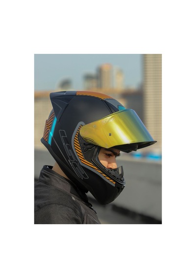Rapıd 2 Race Extra Mat Gri-neon Turuncu Kask Sarı Camlı + Spoiler Mat Gri - Neon - Turuncu