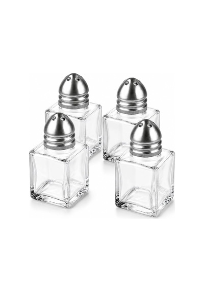 Mini Cam Tuzluk Biberlik Seti Kare Baharatlık Paslanmaz Çelik Kapaklı Şeffaf Cam Sofra Tuzluk Baharat Kabı Modern Dekoratif Tuzluk Biberlik Takımı 4 Çok Renkli