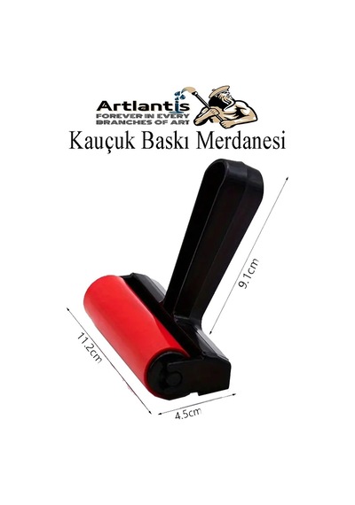 Kauçuk Baskı Merdanesi 10 Cm 1 Adet Plastik Linol Baskı Merdanesi Silindir Rulo Merdane Vinil Baskı Yapıştırma