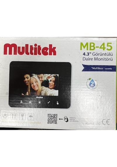 Multitek MB-45S Multibus Sistem Görüntülü 4.3" Daire Monitörü & Diafonu