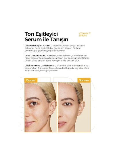 C Vitamini Aydınlatıcı Renk Tonu Eşitleyici Leke Karşıtı Serum 50ml