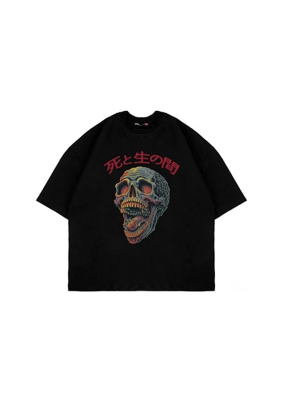 Tarzsokak Skull Scream Baskılı Oversize Unisex Beyaz Siyah