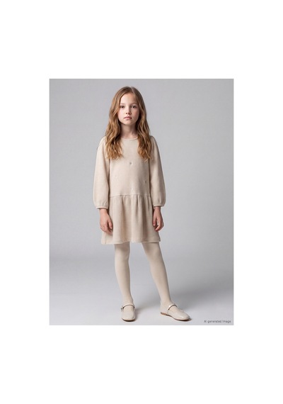 LC Waikiki Alıta Cıty Farkıyla Lcw Kids Bej Nakışlı Kız Çocuk Elbise Bej - 928242535 Bej