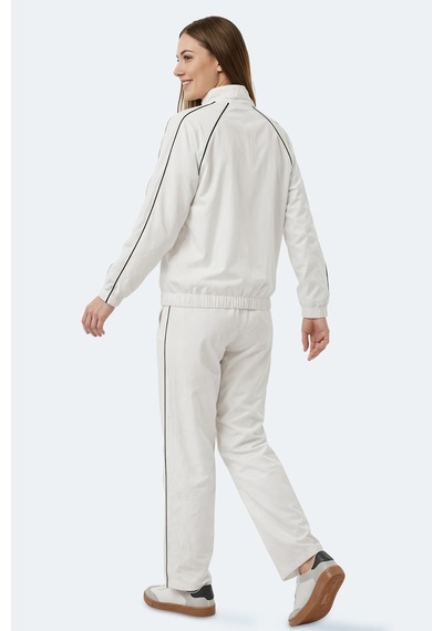 Slazenger Revel Kadın Dik Yaka Fermuarlı Kemik Eşofman Takımı