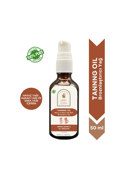 Sera Natura Havuç Yağı & Kakao Yağı Özlü Bronzlaştırıcı Yağ 50 ML