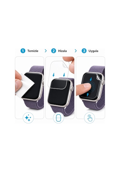 Apple Uyumlu  Watch Se 3 40mm Tpu Ekran Koruyucu 2 Li Şeffaf Film