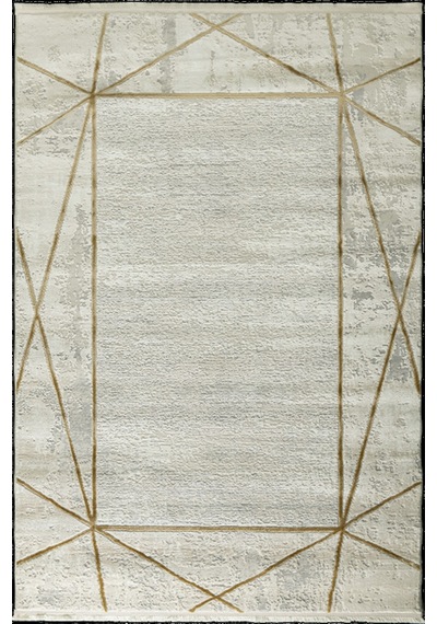 Çam Halı Mabeyn 12902 Krem Gold Tuğra Halı Modern Desen Halı