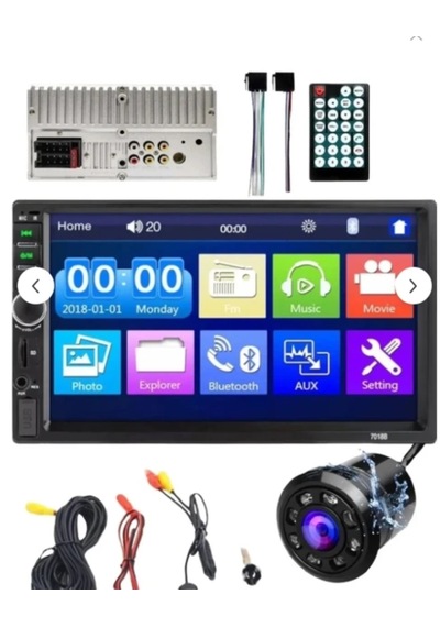 Foxus Double Oto Teyp - Dokunmatik Ekran, Bluetooth, Geri Görüş Kamera li, Usb/sd/aux/fm Destekli