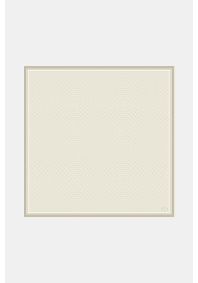 Vakko Twill İpek Eşarp - Helezon Monogram - Bej
