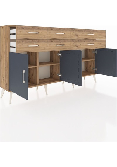 Arges Konsol 3 Raflı 6 Çekmeceli 4 Kapaklı 176x30x99 Çam-antrasit/çam Antrasıt/atlas Çam - Atlas Çam Arges Konsol 3 Raflı 6 Çekmeceli 4 Kapaklı 176x30x99 Çam-antrasit/çam Antrasıt/atlas Çam - Atlas Çam