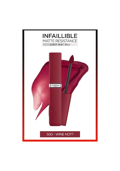 L'Oréal Paris Infaillible Matte Resistance Likit Mat Ruj 500 Wine Not