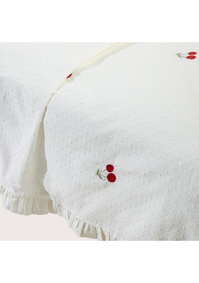 Cherry Boom Yatak Örtüsü Set Vanilya