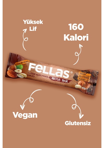 Meyve Bar 40 G Süper İkili Kutu - 24 Adet Karışık Kuruyemişli X 12 + Hindistan Cevizli X 12