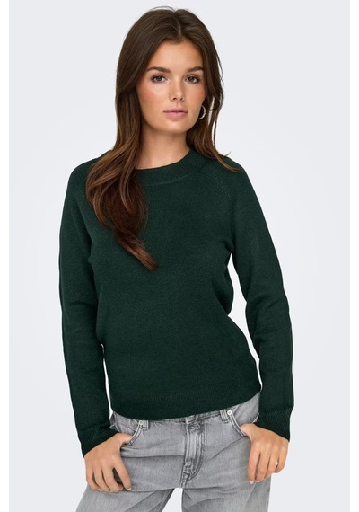 Only Onlrica Regular Fit Bisiklet Yaka Kazak Kadın Kazak 15204279 Koyu Yeşil