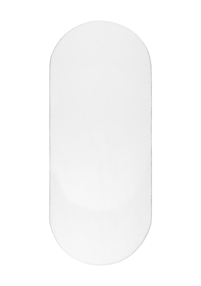 Vl Yuvarlak Comfort Ponpon Saçaklı Peluş Oval Beyaz Saçaksız