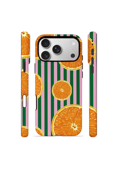 Apple iPhone Uyumlu 17 Pro Max Vorian Çift Katmanlı Magsafe Kılıf Orange Grove Cabana