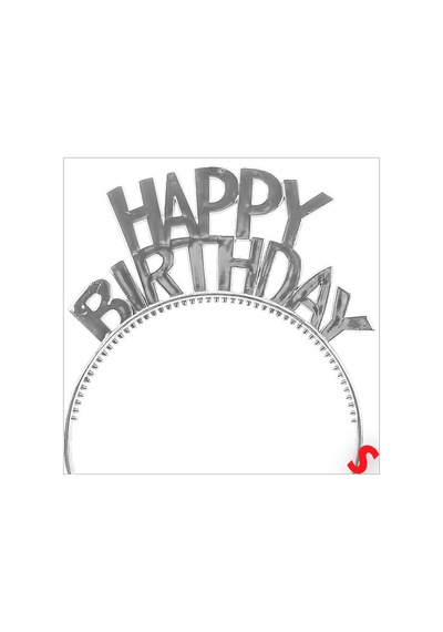 Happy Birthday Plastik Taç - Gümüş 0-99