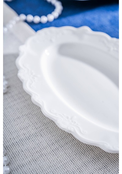 Acar King Oval Kayık Tabak - 20 Cm Beyaz