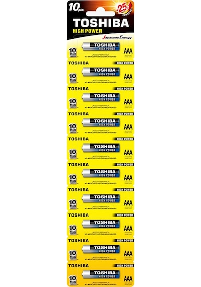 Toshiba Aaa Alkalin İnce Kalem Pil 10Lu Tekli Yırtma