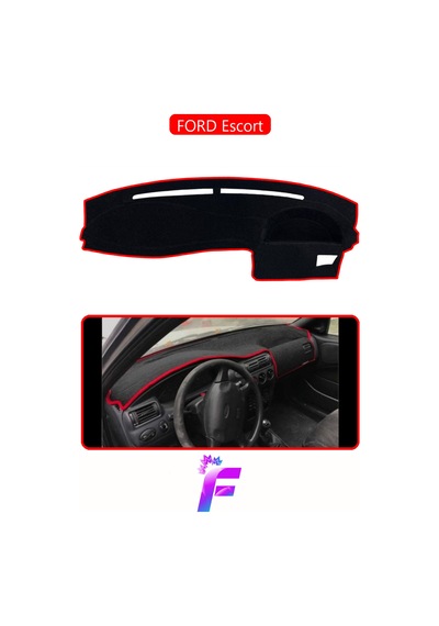 Ford Escort Uyumlu Torpido,panel Örtüsü Hızlı Ve Kolay Montaj Kaymaz Tasarım Tam Uyum F3 Kırmızı