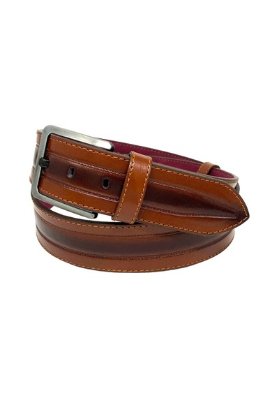 Süzer Deri Taba Suni Deri Dikişli Model 4.5 Cm.lik Spor Kot Kemer - 4523-61-22ks Taba