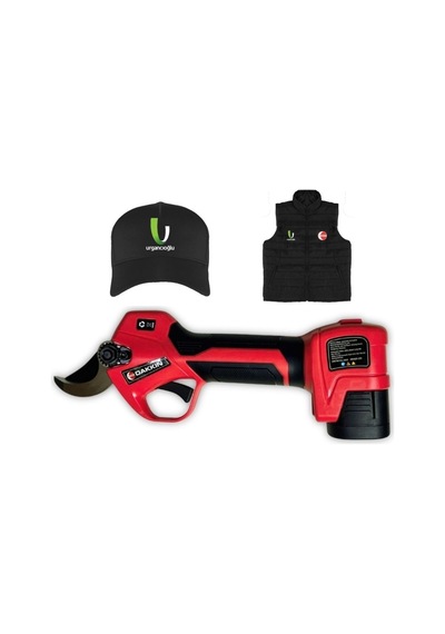 Sc-8614 Üç Akülü Şarjlı Budama Makası 35mm+şapka+yelek Set