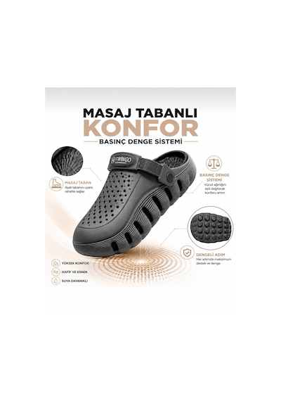 Look Life Comfort Unisex Basınç Denge Sistemli Masaj Tabanlı Ortopedik Günlük ,plaj Ve Hastane Terliği Siyah Look Life Comfort Unisex Basınç Denge Sistemli Masaj Tabanlı Ortopedik Günlük ,plaj Ve Hastane Terliği Siyah