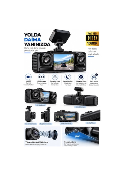 Full Hd 1080p Döngüsel Kayıtlı Araç Kamerası