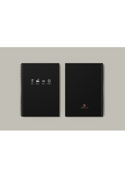 Notebook for Developers - Eat Sleep Code Repeat - Siyah - Kısmi Lak'lı Sert Mukavva Kapak - 100 Yaprak - Kareli - Spiralli Defter