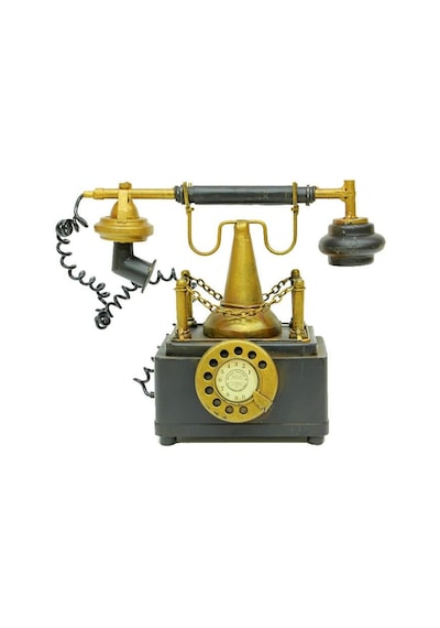 Dekoratif Metal Telefon Kumbaralı Biblo Hediyelik