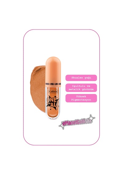 Callista One For All 04 Rich Peach Eyes & Lips & Cheeks Likit Göz Farı