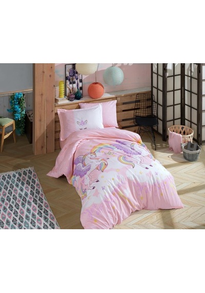 Tek Kişilik Poplin Nev Takımı Magical Pembe Çok Renkli