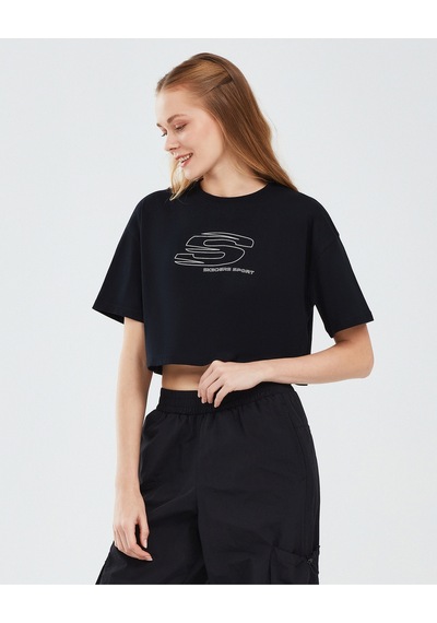 Skechers Graphic T-shirt W Short Sleeve Kadın Siyah Tshirt S241014-001