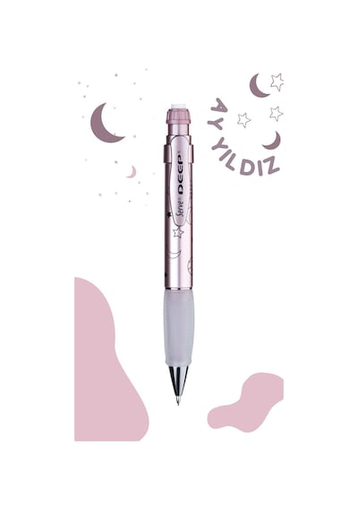 Deep Mekanik Kursun Klm 07mm Metalık Roze Ay-yıldız Deseni Pembe