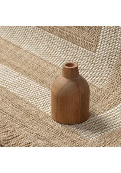 Bej Krem Dikdörtgen Desenli Modern Halı - L668bın Kahve