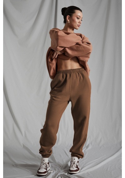 Madmext Kadın Camel Beli Lastikli Oversize Eşofman Altı Mg1235-camel Camel