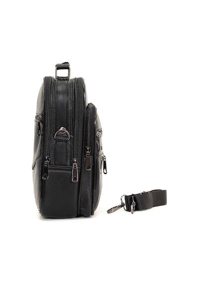 Newish Polo Erkek Hakiki Deri Günlük Omuz Ve El Çantası 20x24 Cm - New084 Siyah